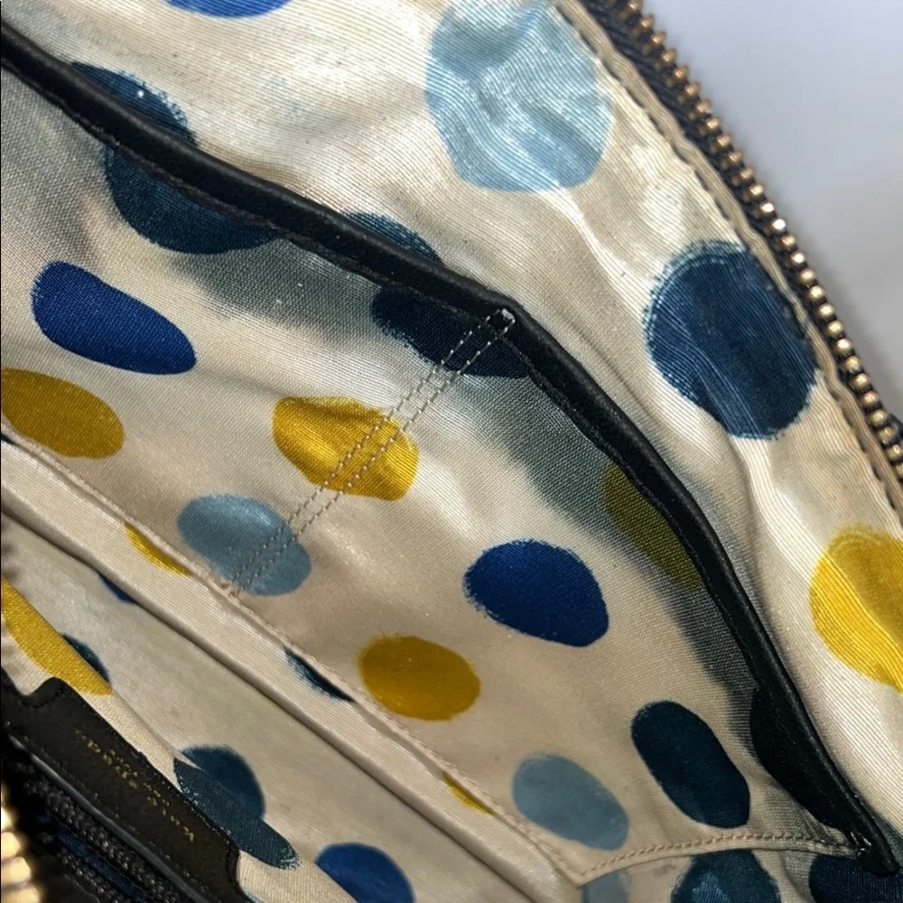 Kate Spade Black Shoulder Bag polka dot interior